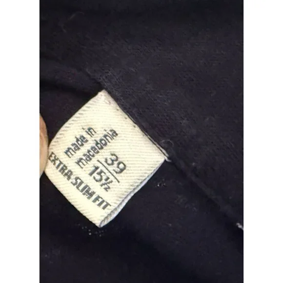 Suitsupply Mens Navy Egyptian Cotton Dress Shirt Navy Blue Size 15.5 Extra Slim - Picture 5 of 10